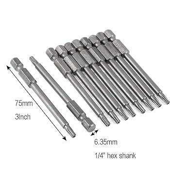 tks アソート Bestgle 11pc Torx Screwdriver Bits 1/4 Inch Hex Shank